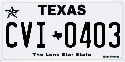 TX license plate CVI0403