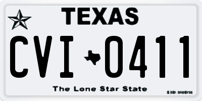 TX license plate CVI0411
