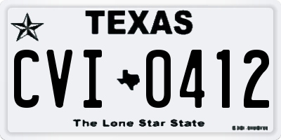 TX license plate CVI0412