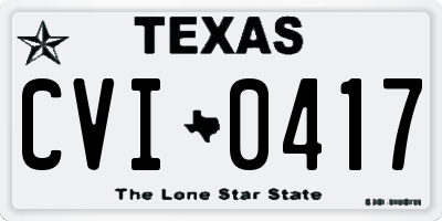 TX license plate CVI0417