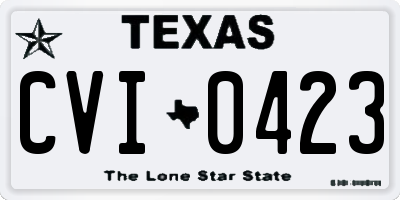 TX license plate CVI0423