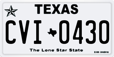 TX license plate CVI0430