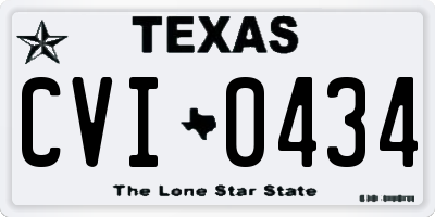 TX license plate CVI0434