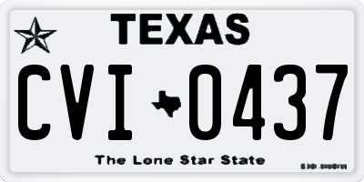 TX license plate CVI0437
