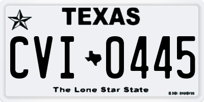 TX license plate CVI0445