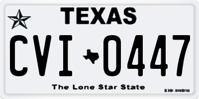 TX license plate CVI0447