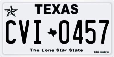 TX license plate CVI0457