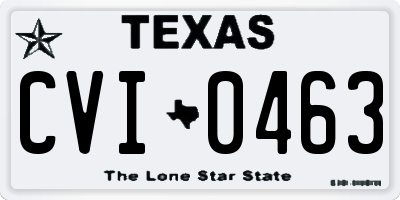 TX license plate CVI0463