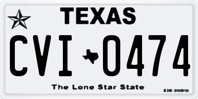 TX license plate CVI0474