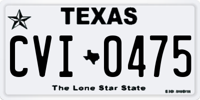 TX license plate CVI0475