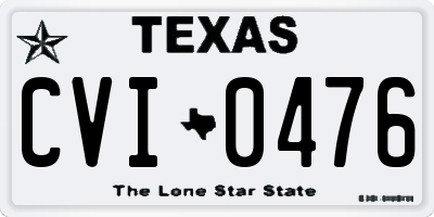 TX license plate CVI0476