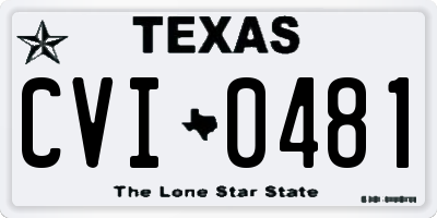 TX license plate CVI0481