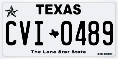 TX license plate CVI0489