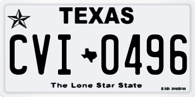 TX license plate CVI0496