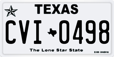 TX license plate CVI0498