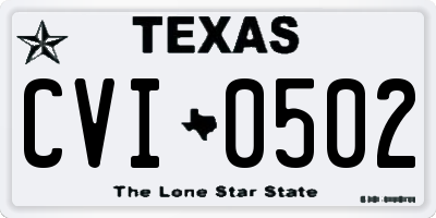 TX license plate CVI0502