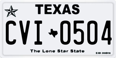 TX license plate CVI0504