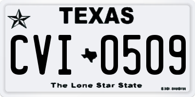 TX license plate CVI0509