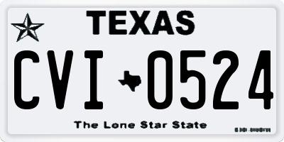 TX license plate CVI0524