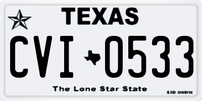 TX license plate CVI0533