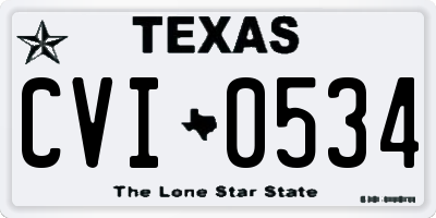 TX license plate CVI0534