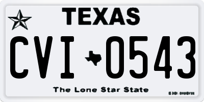 TX license plate CVI0543