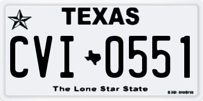 TX license plate CVI0551