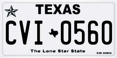 TX license plate CVI0560