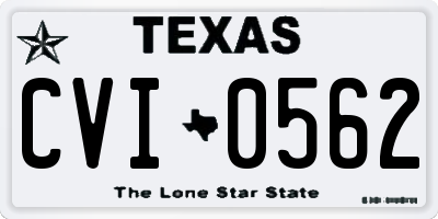 TX license plate CVI0562