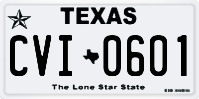TX license plate CVI0601
