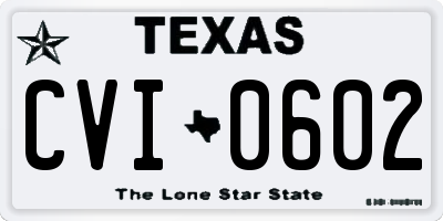 TX license plate CVI0602