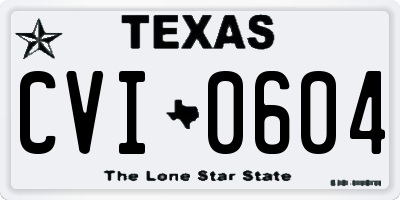 TX license plate CVI0604
