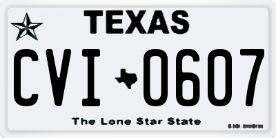 TX license plate CVI0607