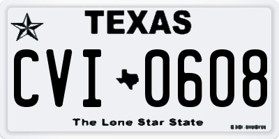 TX license plate CVI0608