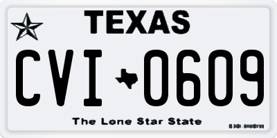 TX license plate CVI0609