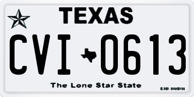 TX license plate CVI0613