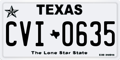 TX license plate CVI0635
