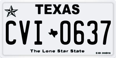 TX license plate CVI0637