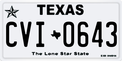 TX license plate CVI0643