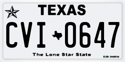 TX license plate CVI0647