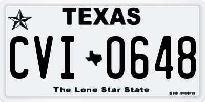 TX license plate CVI0648