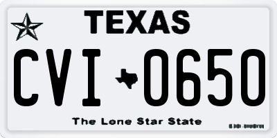 TX license plate CVI0650