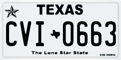 TX license plate CVI0663