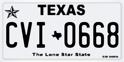 TX license plate CVI0668