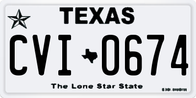 TX license plate CVI0674