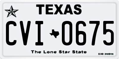 TX license plate CVI0675