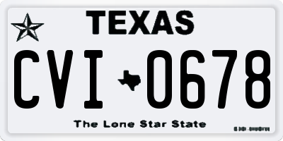 TX license plate CVI0678