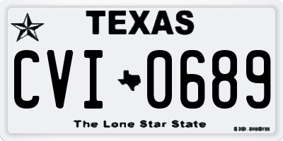 TX license plate CVI0689