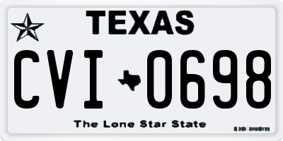 TX license plate CVI0698