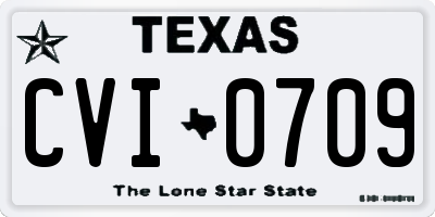 TX license plate CVI0709